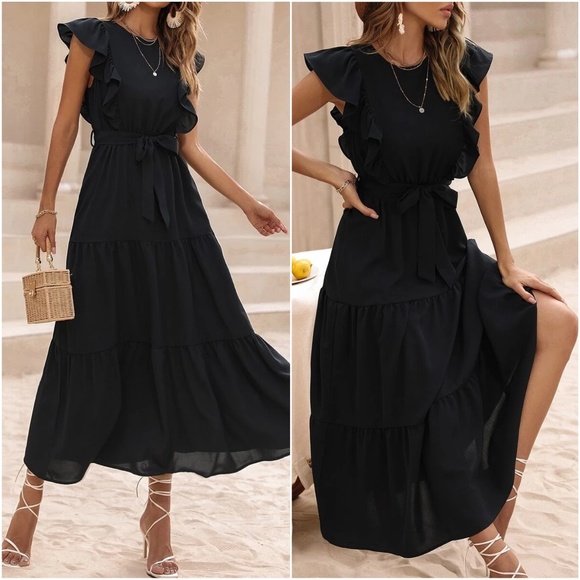 Dresses & Skirts - Boho Butterfly Sleeve Ruffle Maxi Dress